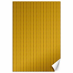 Yellow Knitted Pattern Canvas 12  X 18  by goljakoff