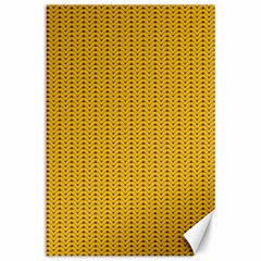 Yellow Knitted Pattern Canvas 24  X 36  by goljakoff