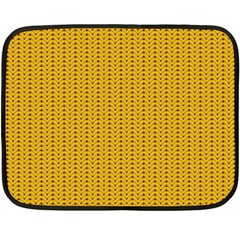 Yellow Knitted Pattern Fleece Blanket (mini) by goljakoff