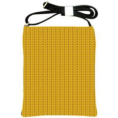 Yellow Knitted Pattern Shoulder Sling Bag by goljakoff