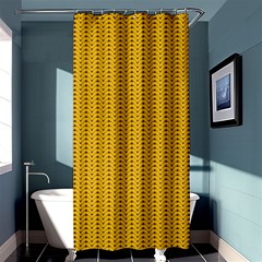 Yellow Knitted Pattern Shower Curtain 36  X 72  (stall)  by goljakoff