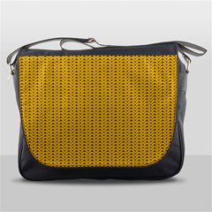 Yellow Knitted Pattern Messenger Bag by goljakoff