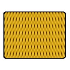 Yellow Knitted Pattern Double Sided Fleece Blanket (small)  by goljakoff