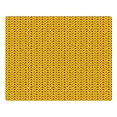 Yellow Knitted Pattern Double Sided Flano Blanket (large)  by goljakoff