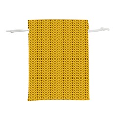 Yellow Knitted Pattern Lightweight Drawstring Pouch (s) by goljakoff