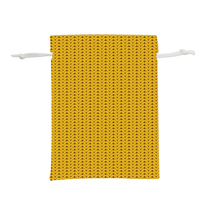 Yellow knitted pattern Lightweight Drawstring Pouch (S)