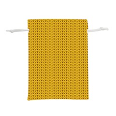 Yellow Knitted Pattern Lightweight Drawstring Pouch (l) by goljakoff