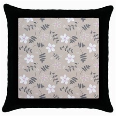 Flower  Throw Pillow Case (black) by SychEva