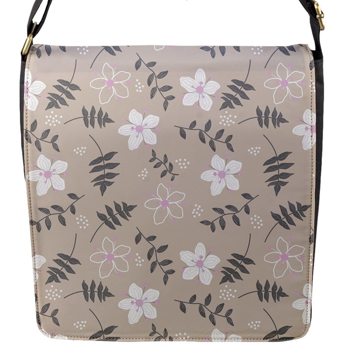 Flower  Flap Closure Messenger Bag (S)