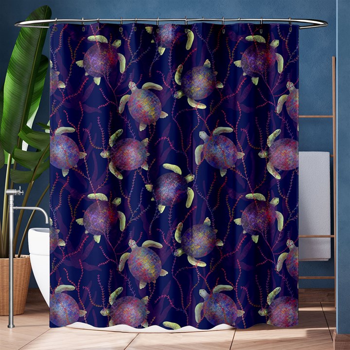 Turtles  Shower Curtain 60  x 72  (Medium) 