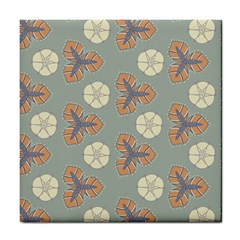 Flowers Leaves  Floristic Pattern Tile Coaster by SychEva