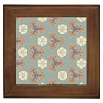 Flowers leaves. floristic pattern Framed Tile Front