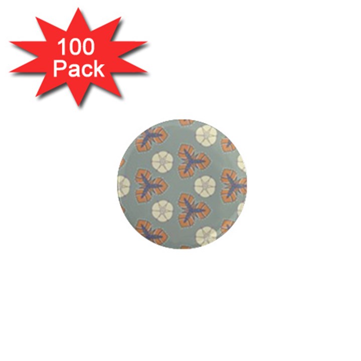 Flowers leaves. floristic pattern 1  Mini Magnets (100 pack) 