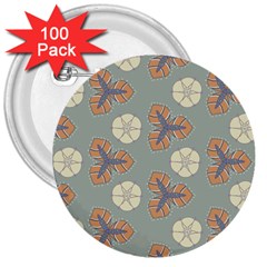 Flowers Leaves  Floristic Pattern 3  Buttons (100 Pack)  by SychEva