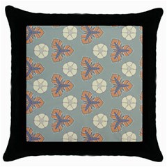 Flowers Leaves  Floristic Pattern Throw Pillow Case (black) by SychEva