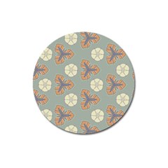 Flowers Leaves  Floristic Pattern Magnet 3  (round) by SychEva