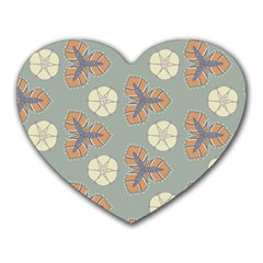 Flowers Leaves  Floristic Pattern Heart Mousepads by SychEva