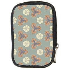 Flowers Leaves  Floristic Pattern Compact Camera Leather Case by SychEva