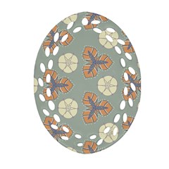 Flowers Leaves  Floristic Pattern Oval Filigree Ornament (two Sides) by SychEva