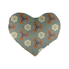 Flowers Leaves  Floristic Pattern Standard 16  Premium Heart Shape Cushions by SychEva