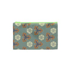 Flowers Leaves  Floristic Pattern Cosmetic Bag (xs) by SychEva