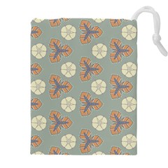 Flowers Leaves  Floristic Pattern Drawstring Pouch (4xl) by SychEva