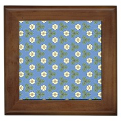 Flowers Leaves  Floristic Pattern Framed Tile by SychEva