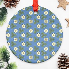 Flowers Leaves  Floristic Pattern Ornament (round) by SychEva