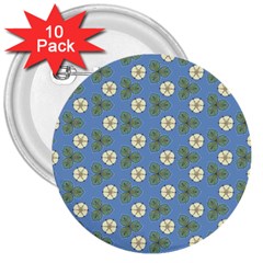 Flowers Leaves  Floristic Pattern 3  Buttons (10 Pack) 