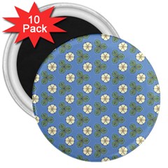 Flowers Leaves  Floristic Pattern 3  Magnets (10 Pack)  by SychEva