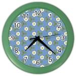 Flowers leaves. floristic pattern Color Wall Clock Front