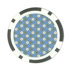 Flowers Leaves  Floristic Pattern Poker Chip Card Guard by SychEva