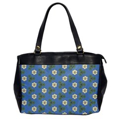 Flowers Leaves  Floristic Pattern Oversize Office Handbag by SychEva