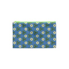 Flowers Leaves  Floristic Pattern Cosmetic Bag (xs) by SychEva