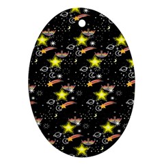 Sparkle Stars Oval Ornament (two Sides)