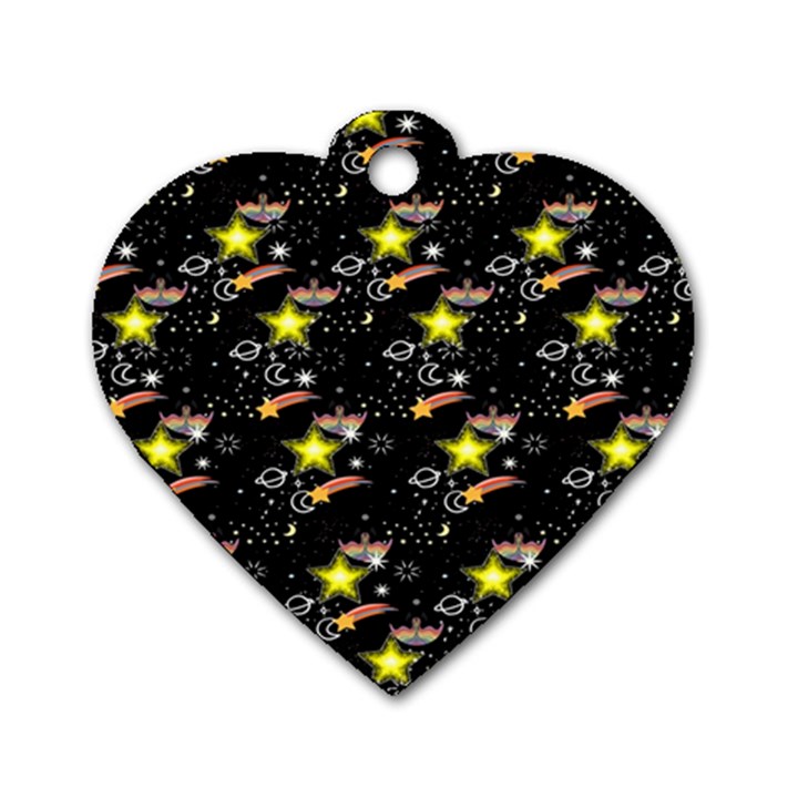 Sparkle Stars Dog Tag Heart (Two Sides)