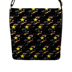 Sparkle Stars Flap Closure Messenger Bag (l)