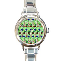 Rose Lotus Round Italian Charm Watch by Sparkle