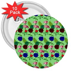 Rose Lotus 3  Buttons (10 Pack)  by Sparkle