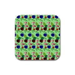 Rose Lotus Rubber Square Coaster (4 Pack)  by Sparkle