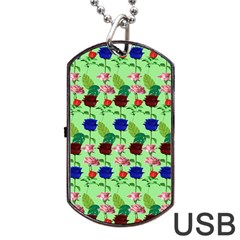 Rose Lotus Dog Tag Usb Flash (one Side) by Sparkle