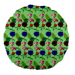 Rose Lotus Large 18  Premium Round Cushions by Sparkle