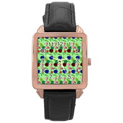 Rose Lotus Rose Gold Leather Watch  by Sparkle