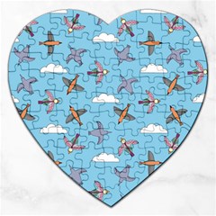 Birds In The Sky Jigsaw Puzzle (heart) by SychEva