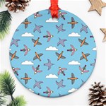 Birds in the sky Round Ornament (Two Sides) Front