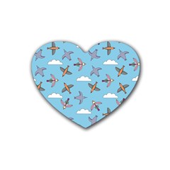 Birds In The Sky Heart Coaster (4 Pack)  by SychEva