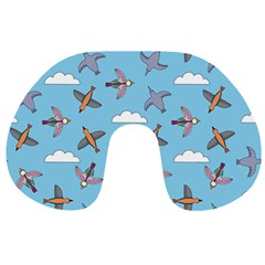 Birds In The Sky Travel Neck Pillow by SychEva