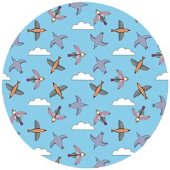 Birds In The Sky Wooden Puzzle Round by SychEva