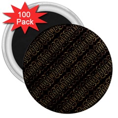 Interlace Stripes Golden Pattern 3  Magnets (100 Pack) by dflcprintsclothing