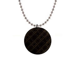 Interlace Stripes Golden Pattern 1  Button Necklace by dflcprintsclothing